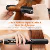 Hair Straightener and Curler 2 in 1 with Ionic Airflow, Ceramic Flat Iron Curling Iron, Professional Curling Wand with 360¬∞ Cooling Air Vents