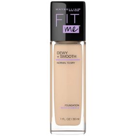 Maybelline Fit Me Dewy + Smooth Liquid Foundation Makeup with SPF 18, Classic Ivory, 1 oza